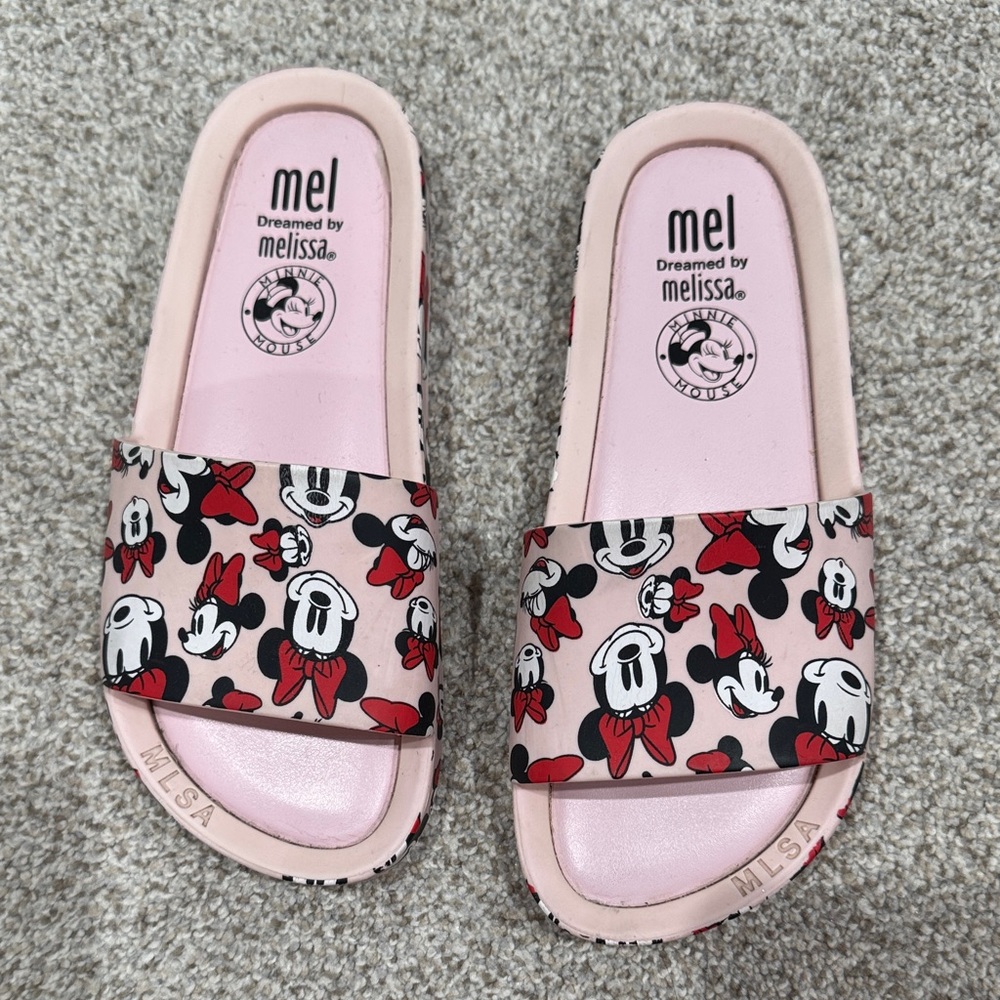 Melissa Kids Minnie Mouse Pink Slide Sandals